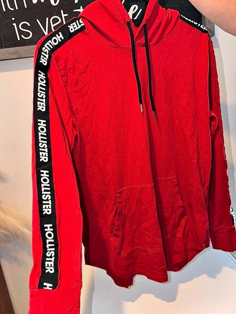 Hollister Red Pullover Hoodie Size Small
